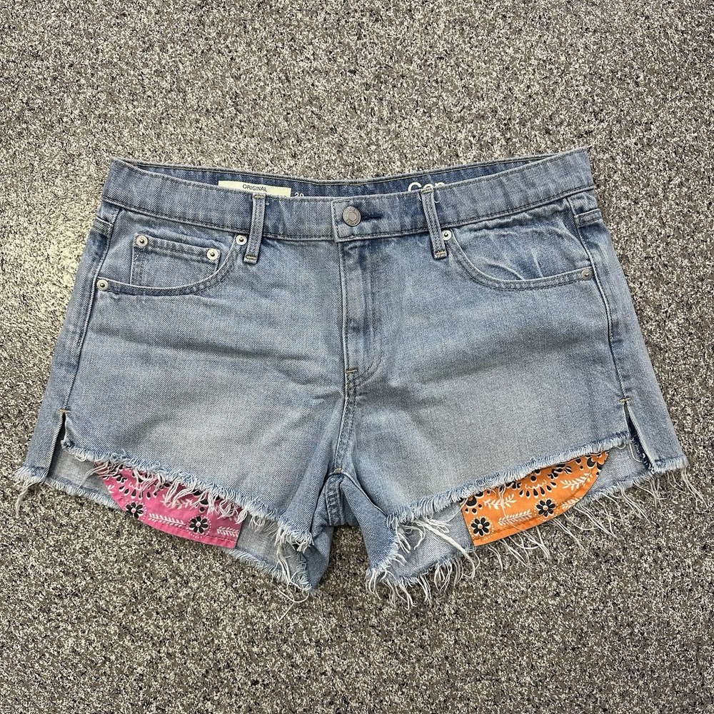 Gap 1969 Shorts Womens 8 29x3 Mid Rise Cut Off Denim Jean Best Girlfriend Denim